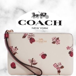 Coach Wristlet With Ladybug Floral Print